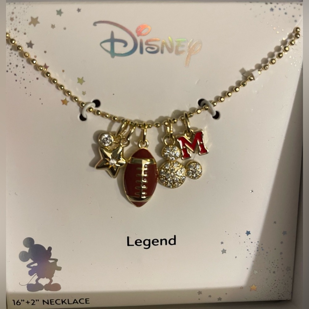 Disney Necklace,Mickey Mouse necklace,Disney Gold and Red Charm Necklace - Picture 3 of 8
